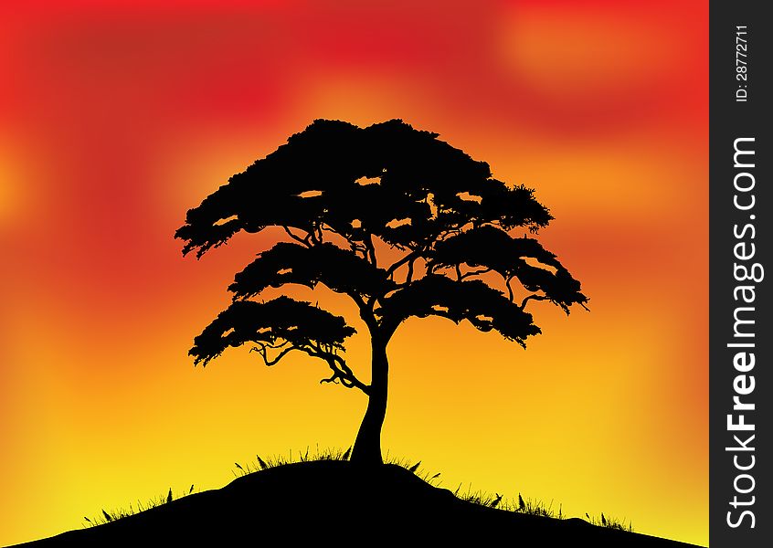 Illustration of Africa landscape background