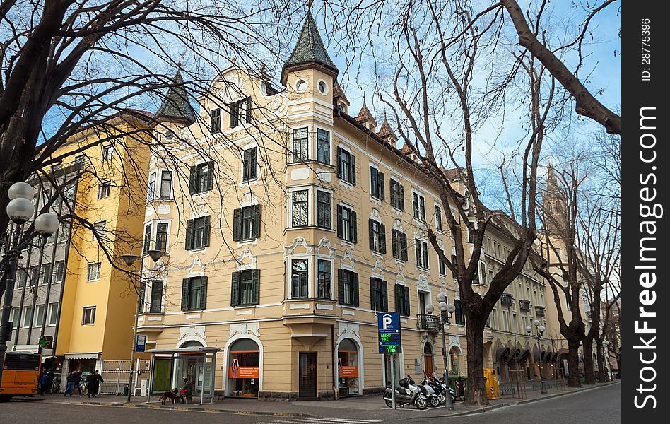 Street in center of Bolzano-Bozen