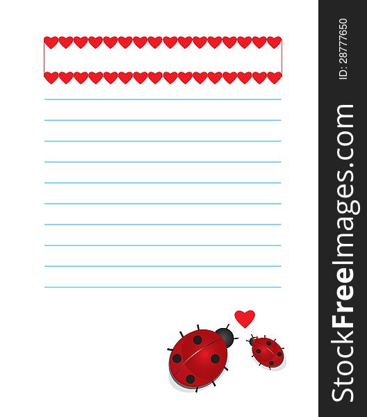 Valentines Background Ladybugs