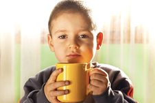 Child Drinking Tea Stock Photos Child Drinking Tea Stock Photos