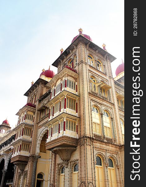 Part of mysore palace building, karnataka, india