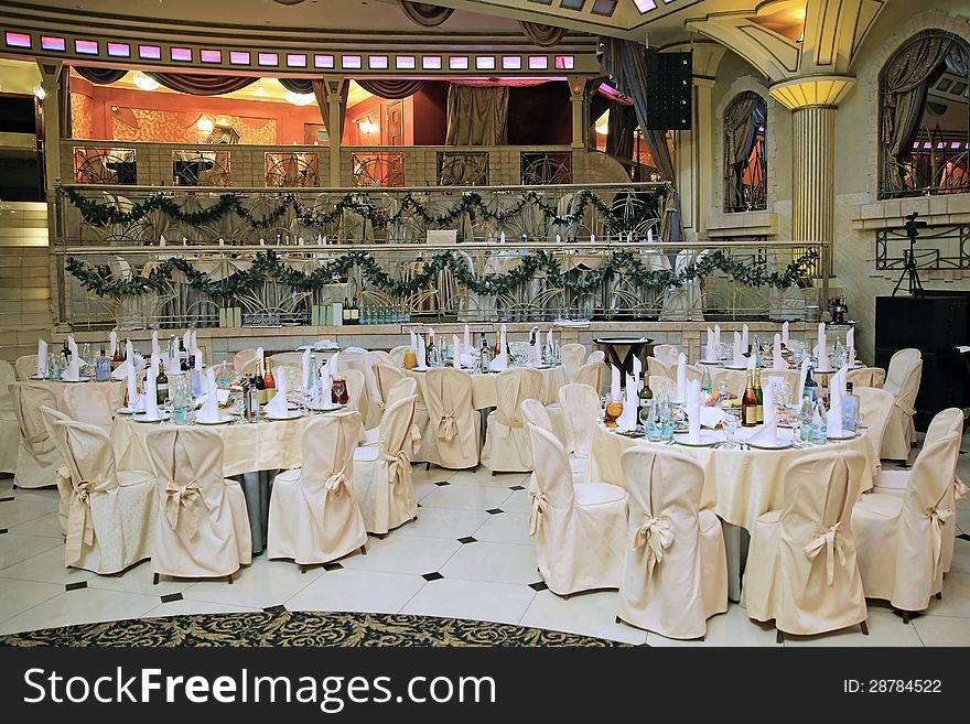 Restaurant Interior With Served Tables