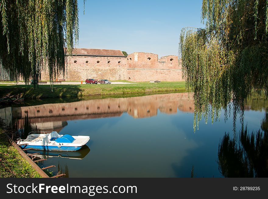 Defense Wall Of Fagaras Fortress In Romania