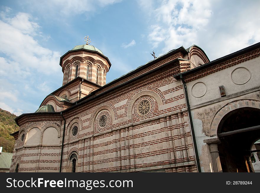 Traditional orthodox monastery church in Romania
