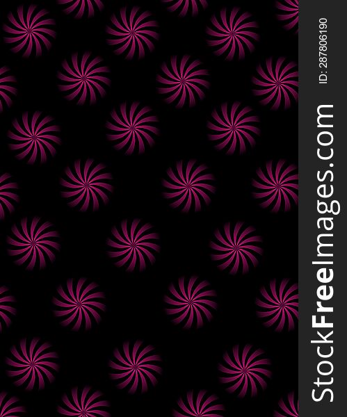 Print with pink flowers decorative on a black background for your ideas and designs