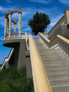Beautiful Stairs Leading Downwards In The City Stock Photo