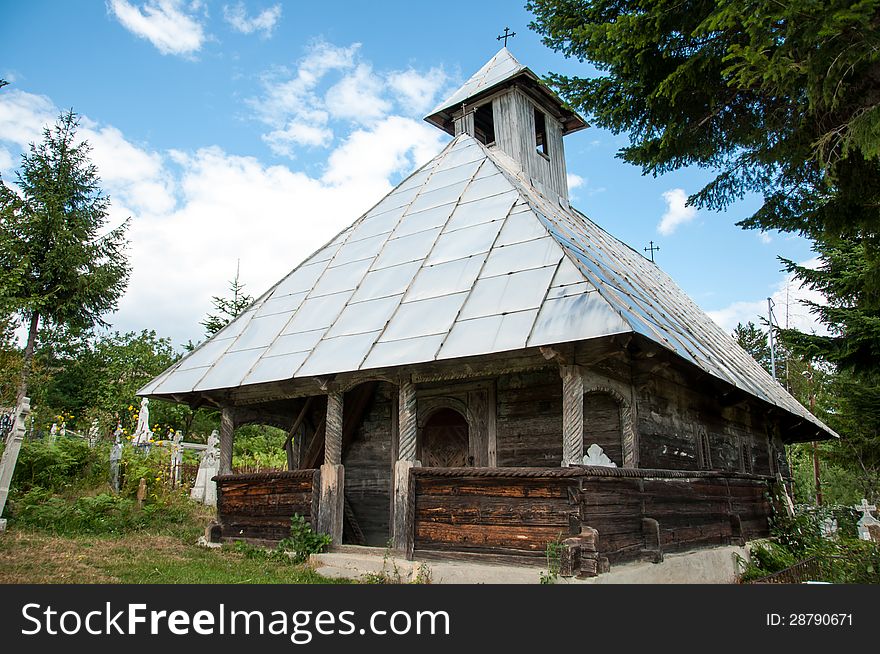 Traditional Wooden Orthodox Church In Romania