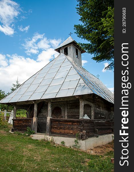 Old Traditional Wooden Church In Rural Romania