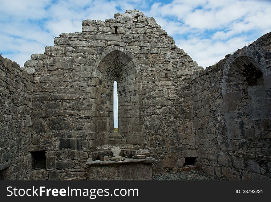 Ancient churchon Aran Island, Ireland