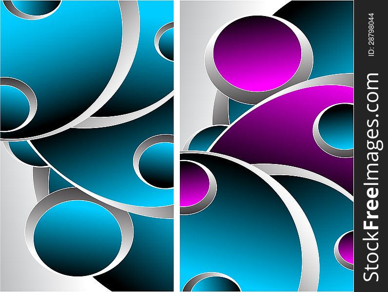 Two blue magenta grey Abstract backgrounds for banner or advertising product