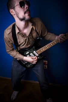 Rocker Playing Guitar Royalty Free Stock Photos