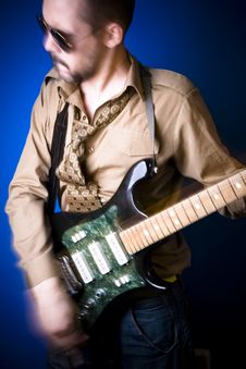 Dynamic Guitar Player Royalty Free Stock Image Dynamic Guitar Player Royalty Free Stock Image