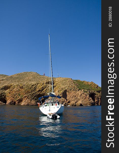 Sail Boat resting in Berlenga Island - Portugal. Sail Boat resting in Berlenga Island - Portugal