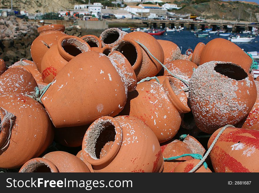 Stack Of Fishing Pots