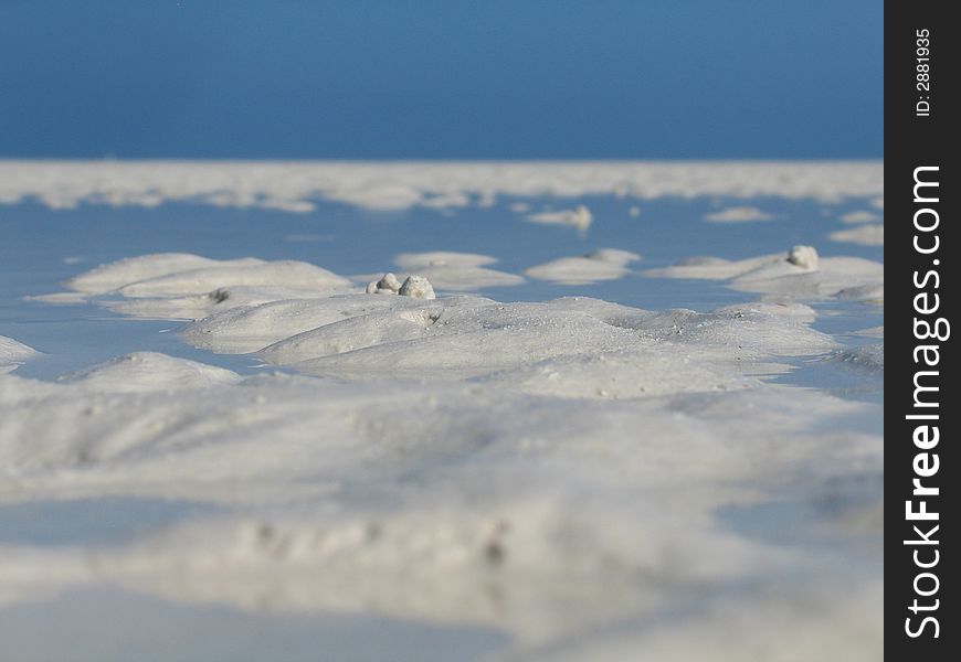 Close-up of white beach sand. Mapenzi beach. Zanzibar