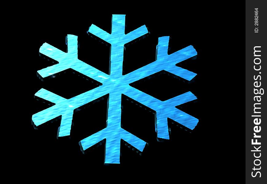 A computer generated image of a snow flake on a black background. A computer generated image of a snow flake on a black background.