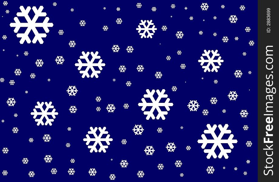 White snowflakes on the dark blue background. White snowflakes on the dark blue background