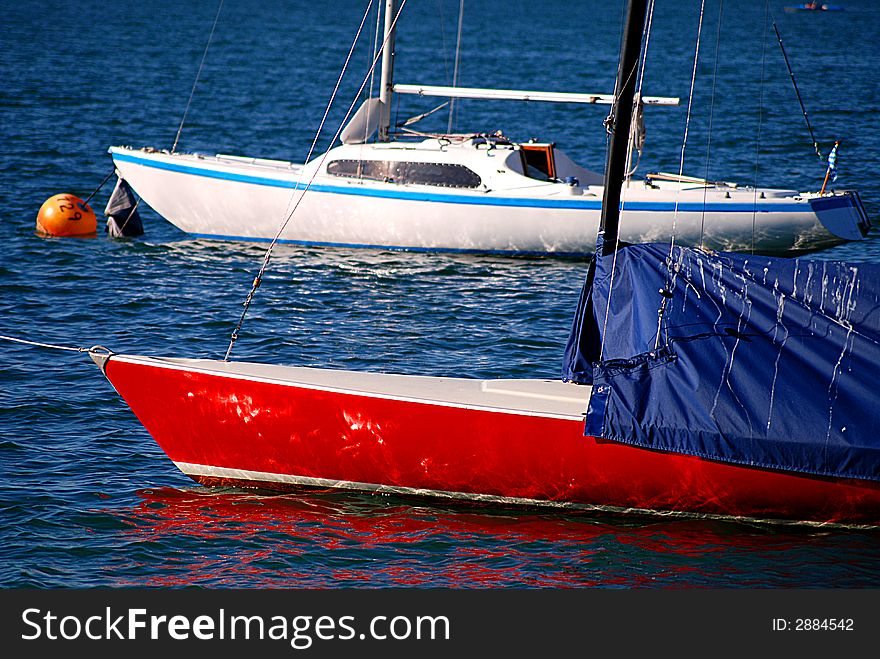 Two boats on a lake