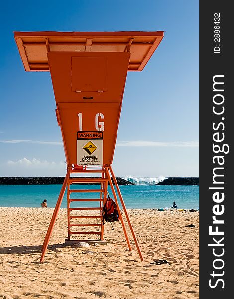 Lifeguard stand overlooking the ocean providing water safety