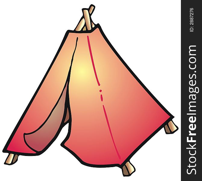 Art illustration: an isolated tent