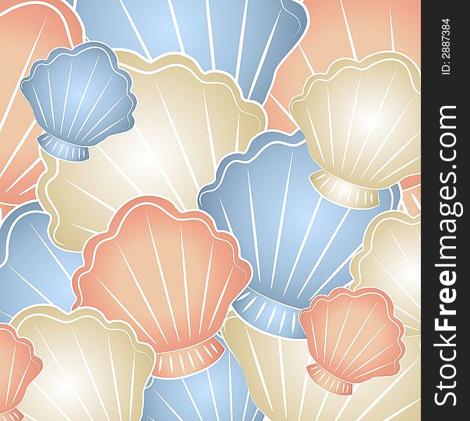 Pastel Seashells Background