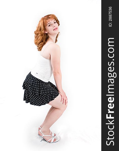 Young Girl Posing on White Background. Young Girl Posing on White Background