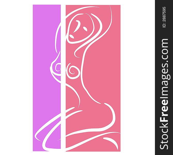Abstract Nude Woman Clip Art