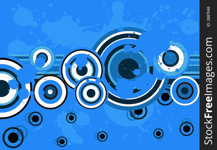 Blue Circle Graphic with splats (Vector Graphic). Blue Circle Graphic with splats (Vector Graphic)