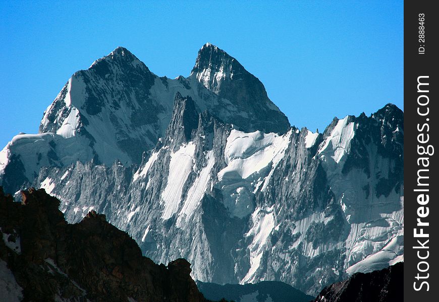 Russia. Caucasus. Two topmost mountain. Russia. Caucasus. Two topmost mountain