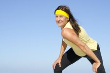 Confident Exercising Mature Woman Sky Royalty Free Stock Photos Confident Exercising Mature Woman Sky Royalty Free Stock Photos