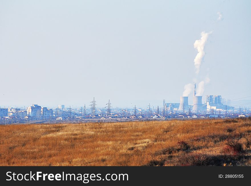 Industrial city from Craiova in the middle of the day