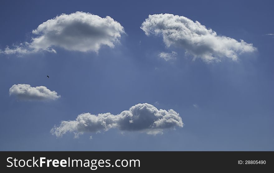 Shot of white clouds on blue sky. Shot of white clouds on blue sky