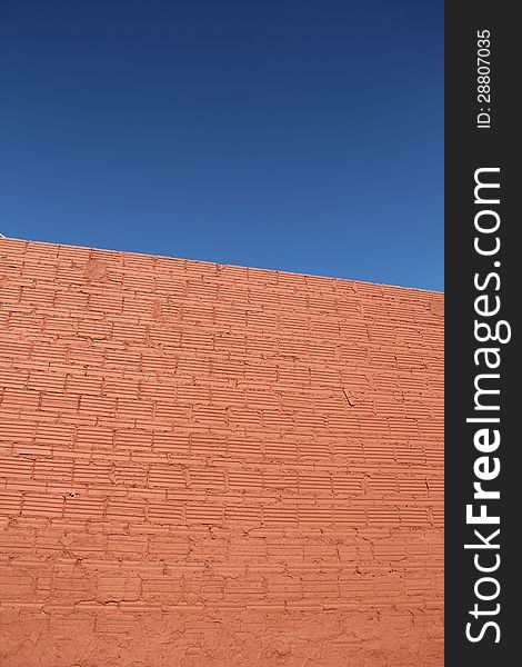 Clear Blue Sky Brick Wall