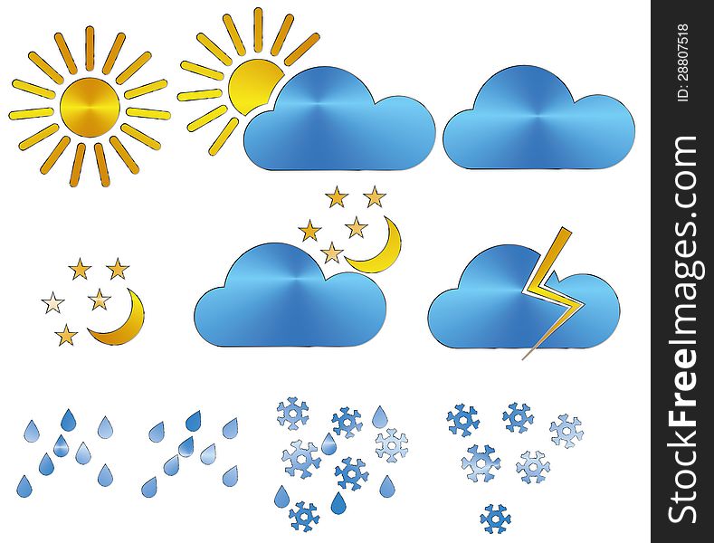 Weather icons metal texture eps 8