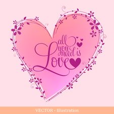 Elegant Greeting Card With Heart. Royalty Free Stock Photo Elegant Greeting Card With Heart. Royalty Free Stock Photo