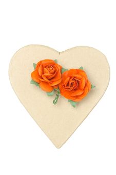 Canvas Handmade Hearts And Red Roses For Valentines Day Royalty Free Stock Photo