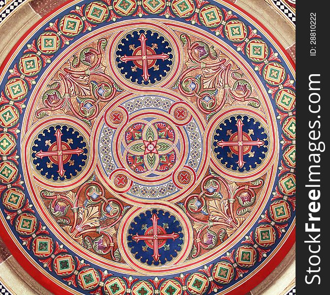 Mosaic interior of a medieval palace (Byzantine-Moorish style, Eastern Europe). Mosaic interior of a medieval palace (Byzantine-Moorish style, Eastern Europe)