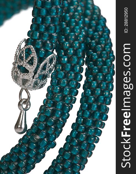 Stylish hand-worked bracelet from color beads.