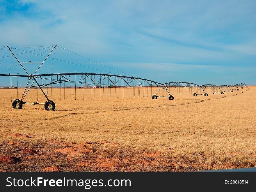 Irrigation pivot in a field in rural Oklahoma. Irrigation pivot in a field in rural Oklahoma.