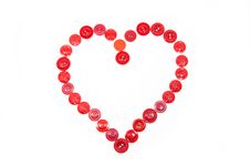 Heart From Red Buttons Royalty Free Stock Photos