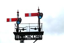 Railway Train Signals. Stock Images