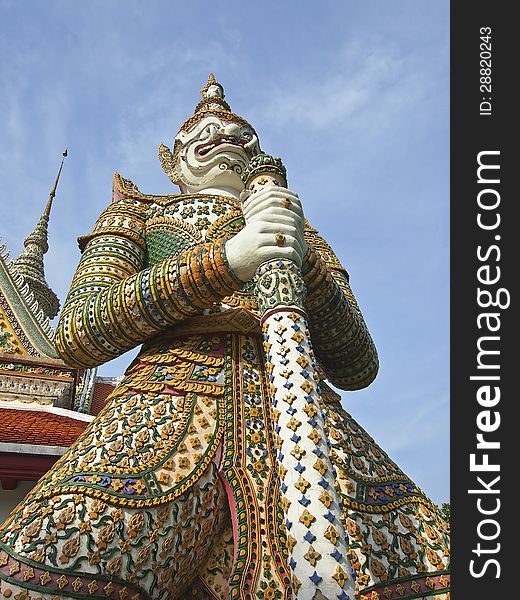 Standing of big thai giant in Arun temple. Standing of big thai giant in Arun temple