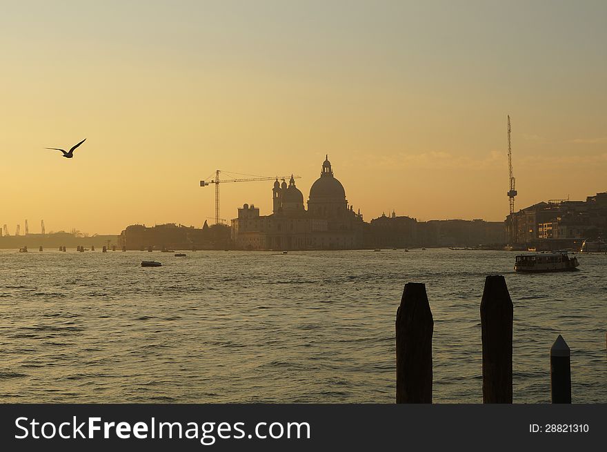 Channel in Venice. sunset amazing view. Channel in Venice. sunset amazing view