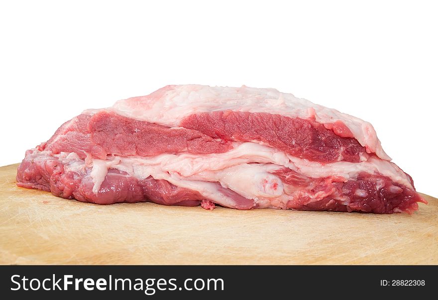 Fresh raw meat on a white background