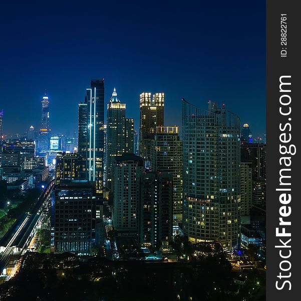 Bangkok city night view, Thailand