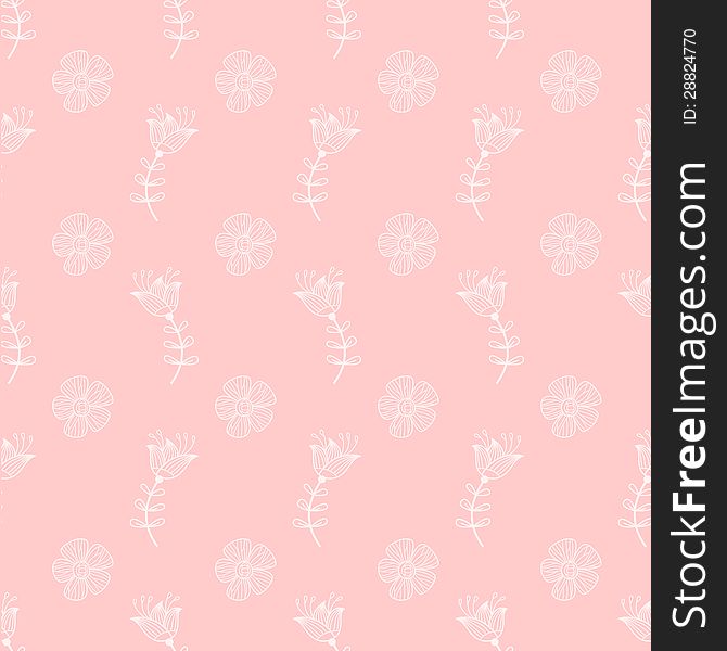 Vector illustration seamless background with flowers. Vector illustration seamless background with flowers.