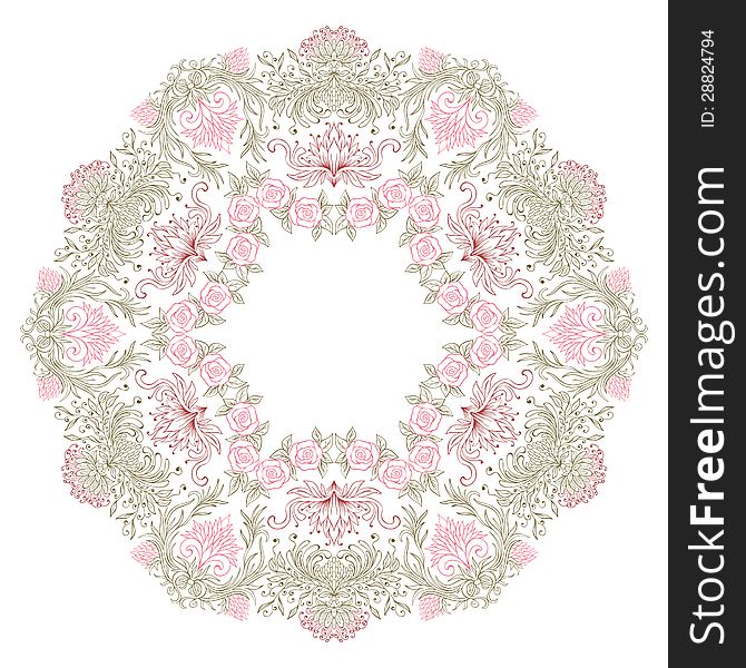 Vector illustration with floral pattern for print, embroidery. Vector illustration with floral pattern for print, embroidery.