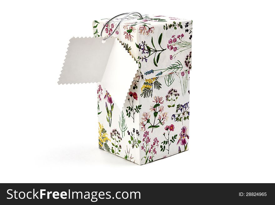 Gift box with blank tag