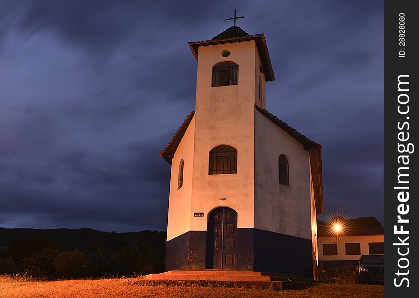 A church built in classic brazilian colonial rural style architecture in a far village at central Brazil. A church built in classic brazilian colonial rural style architecture in a far village at central Brazil.