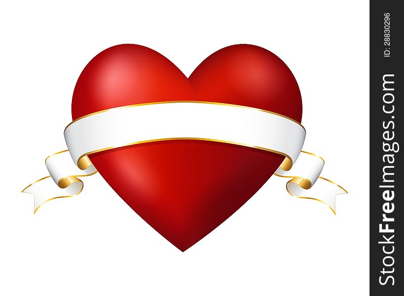 Red Heart With A Ribbon